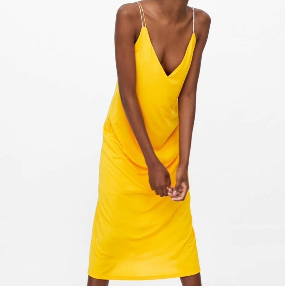 Zara Strappy Yellow Summer Dress size S